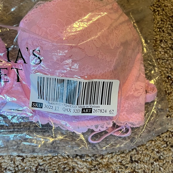 Victoria's Secret PINK Wink Lace Balconette Push Up Bra Light Pink Size 32D NWT - Picture 4 of 4